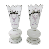 Paire de vases en opaline Napoléon III