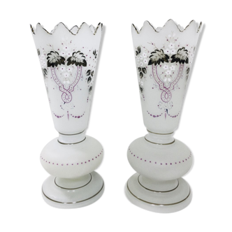 Pair of Vases In Opaline Napoleon III
