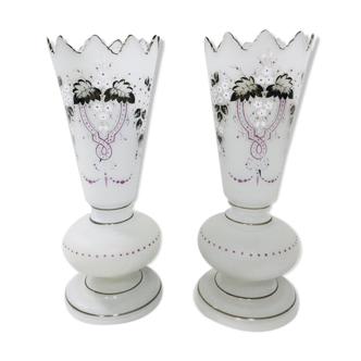 Paire de vases en opaline Napoléon III