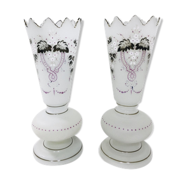 Pair of Vases In Opaline Napoleon III