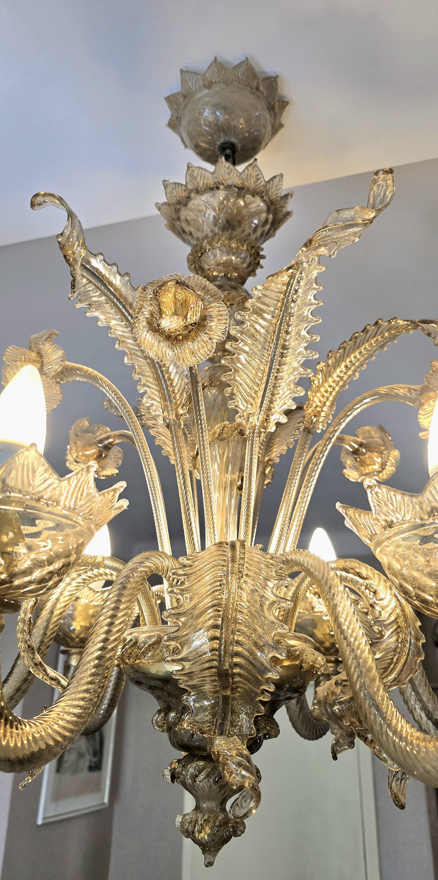 Murano glass chandelier, 6 arms, early 20th century