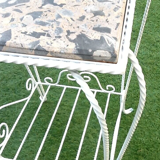 Shelf magazine rack wrought iron twisted with scroll
