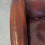 Nice sheepskin club chair with a beautiful patina