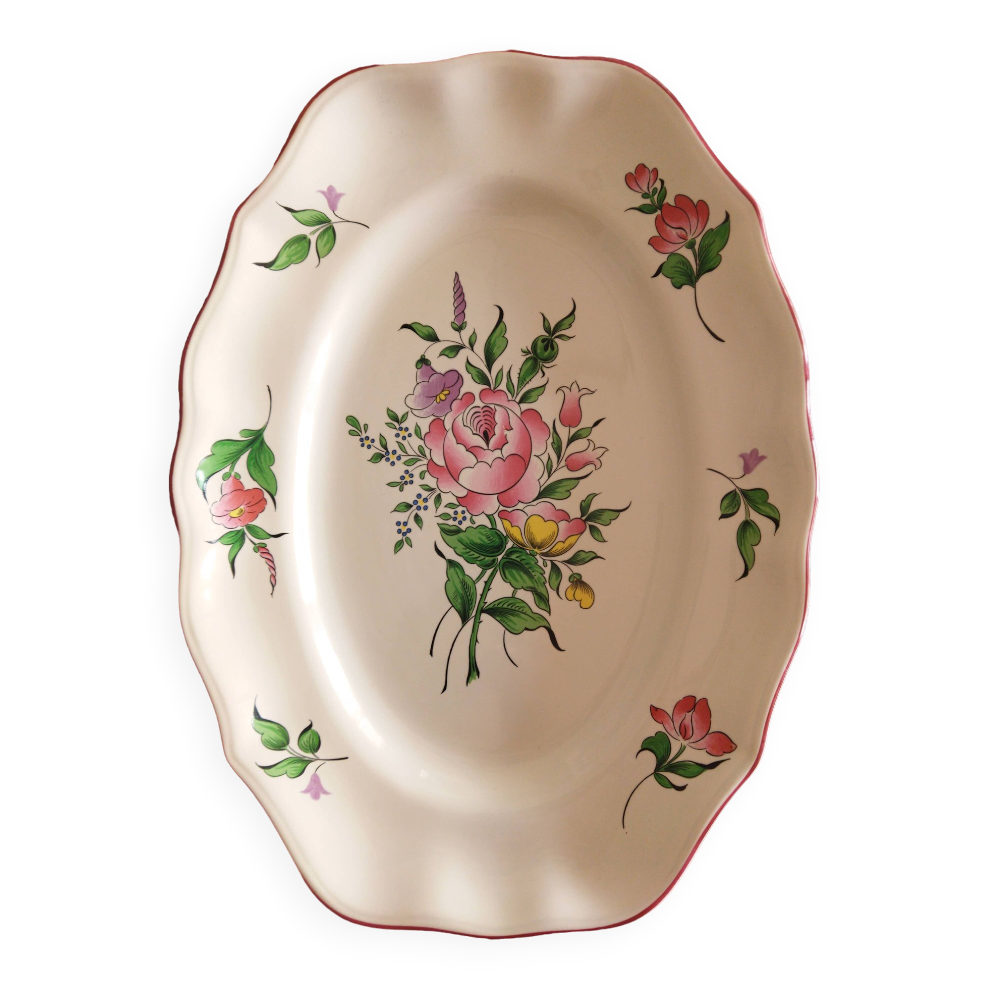 Oval dish, fine street lamp, KG Lunéville