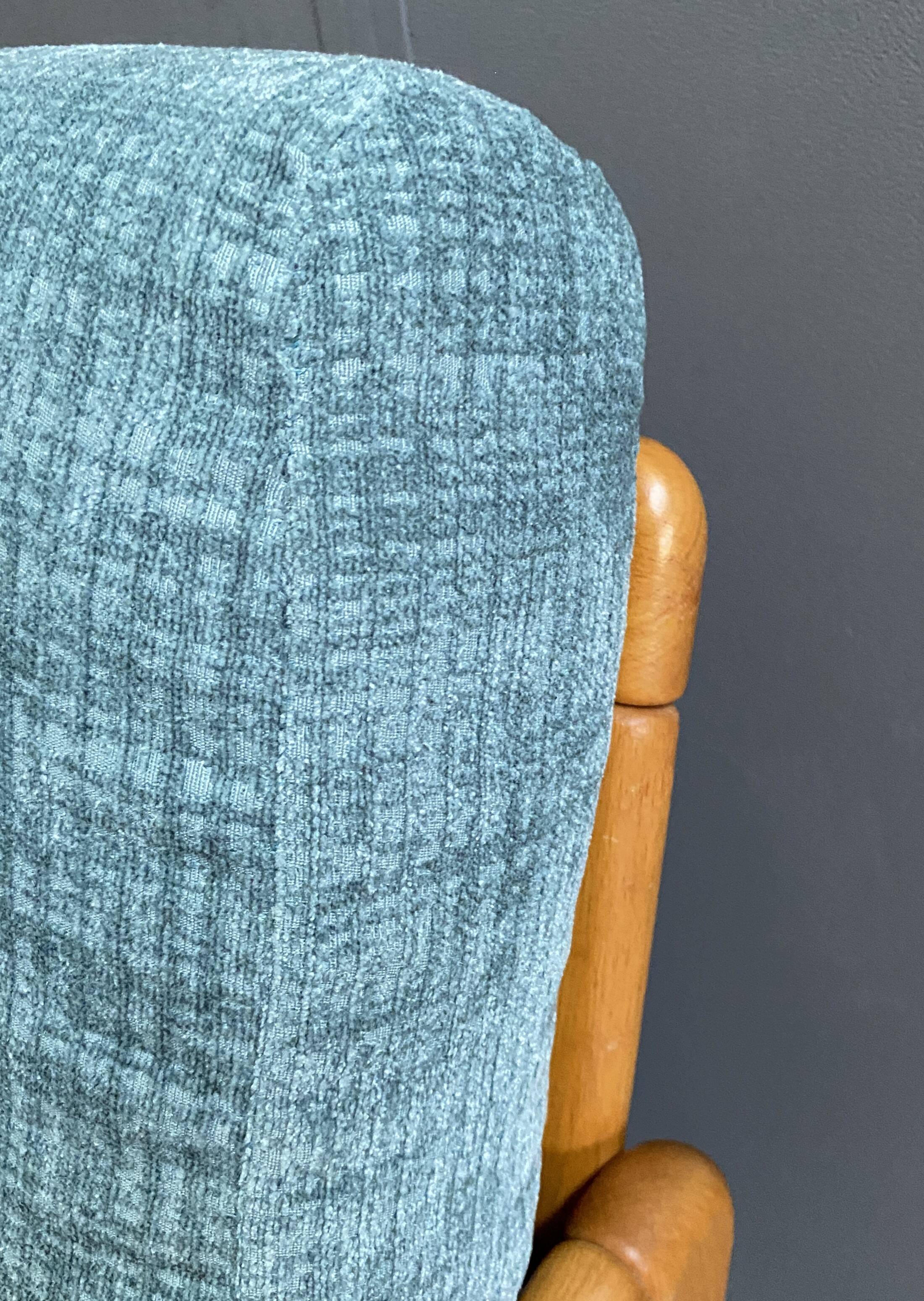 Walter Knoll blue fabric armchairs 1960s