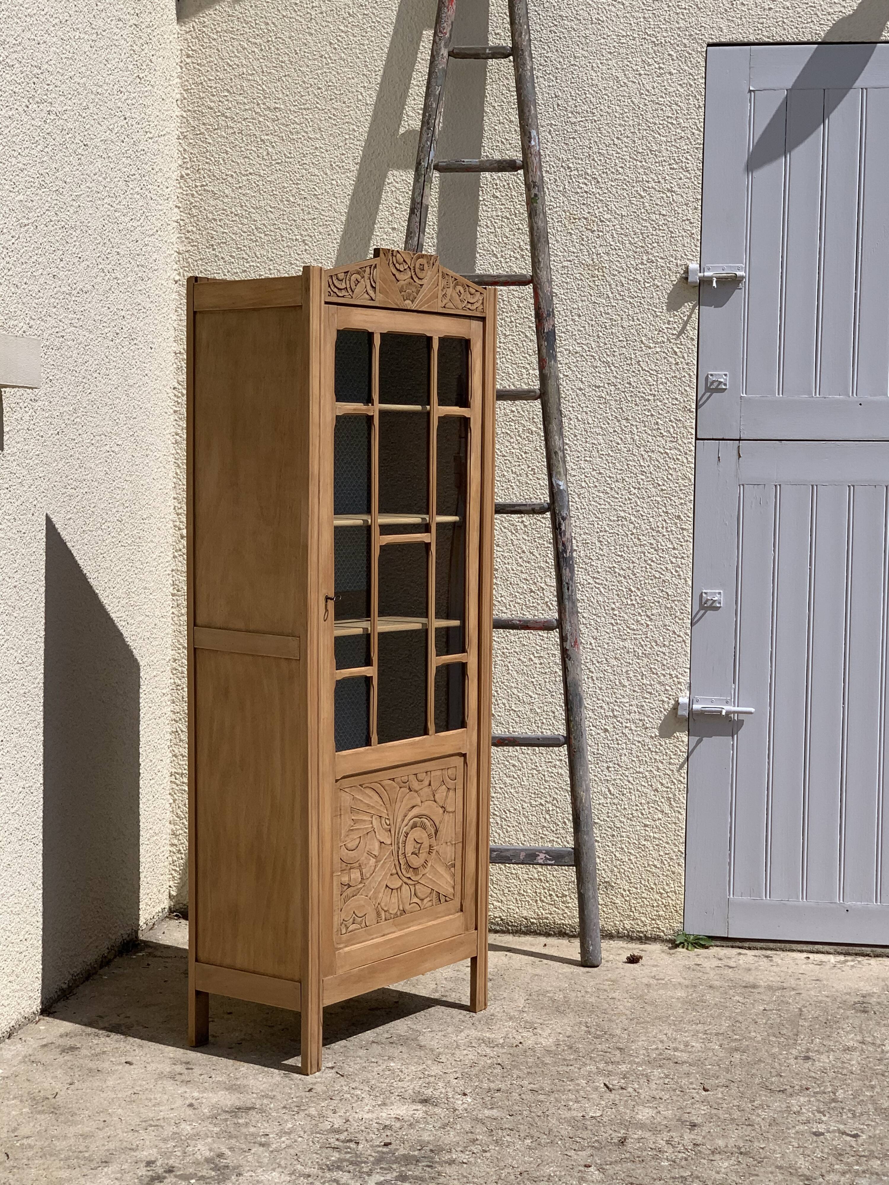 Art deco glass-glazed parisian wardrobe
