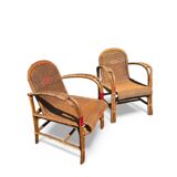 Pair of vintage rattan armchairs