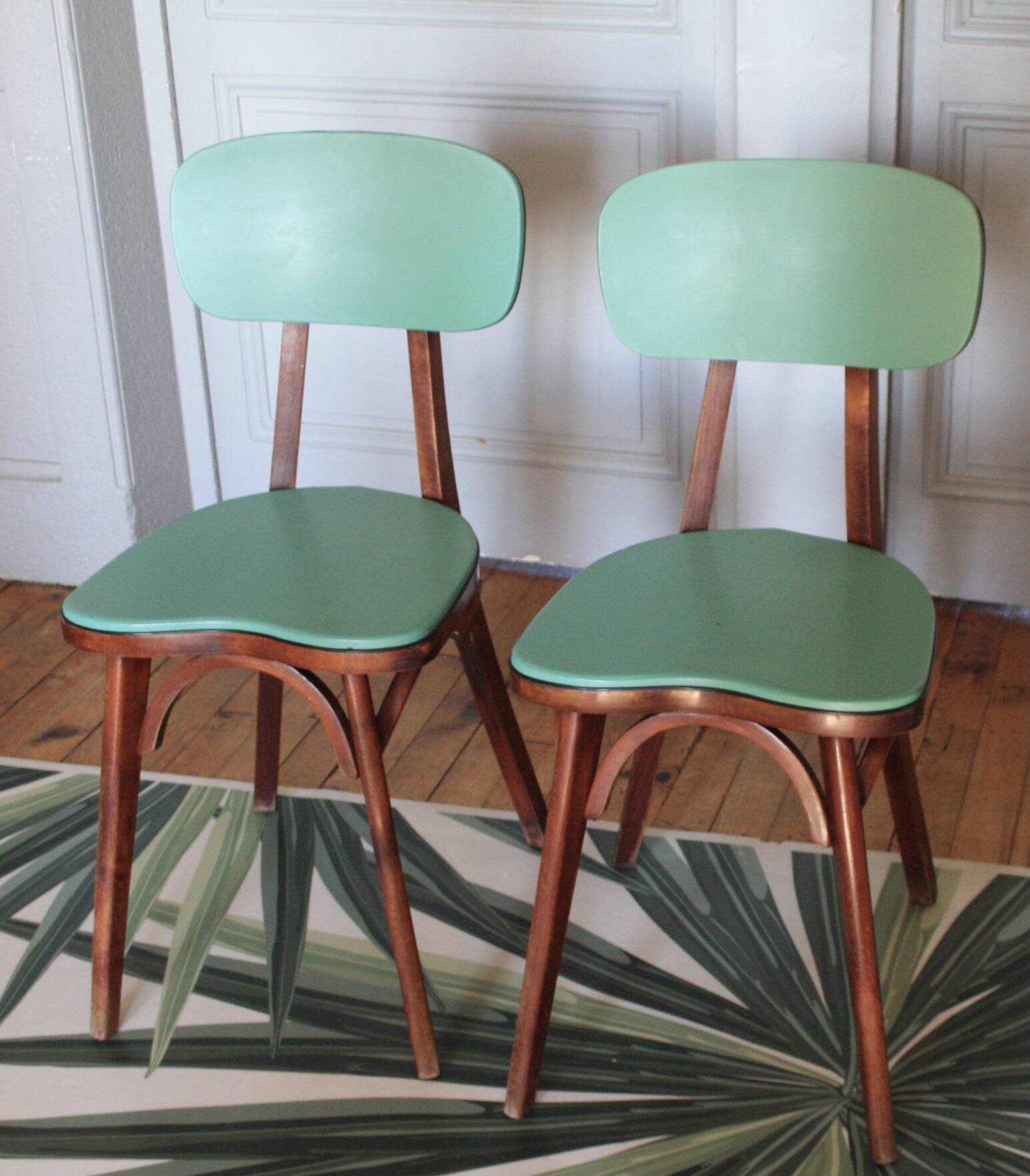 Baumann Green Heart Chairs