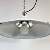 Industrial White Enamel Factory Pendant Lamp, 1960s