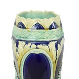 Art Nouveau Barbotine Majolica Vases Jardinière Set of 3