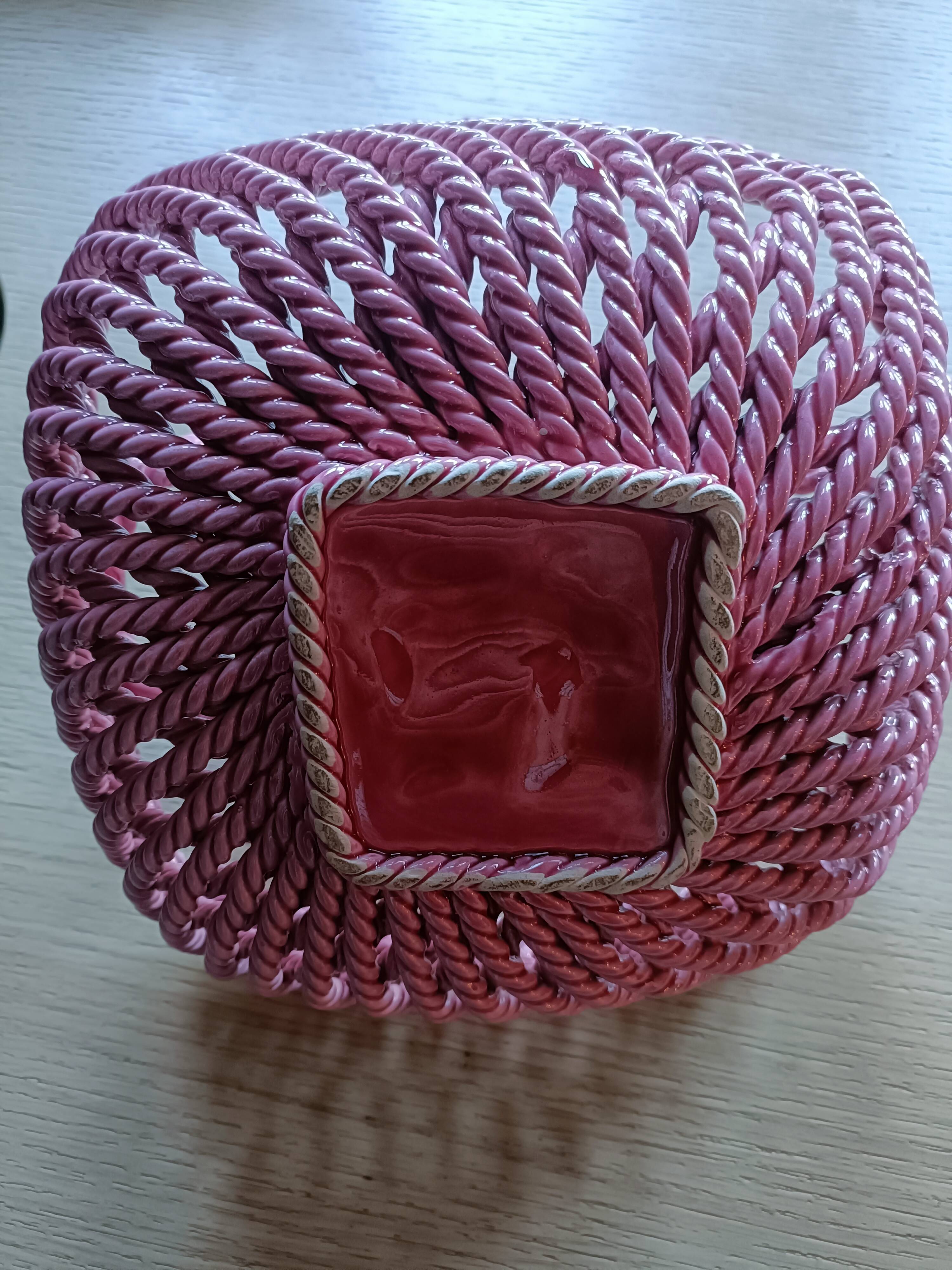 Woven ceramic basket