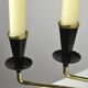 Brass, Black Painted Metal and Teak Candelabra by Gunnar Ander for Ystad-Metall, Sweden, 1960s