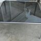 Table basse carrée design metal chrome verre fumé