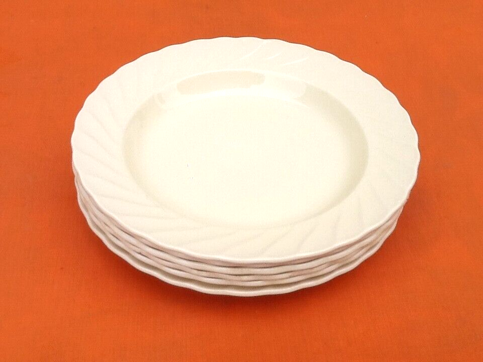 1950s Hollow plates Salins France Scalloped edge Color: Ivory