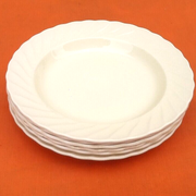 1950s Hollow plates Salins France Scalloped edge Color: Ivory