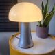 Lampe Mushroom XL, lampe de table lourde en acier inoxydable, années 80