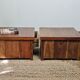 Pair of handcrafted walnut bedside tables from the 20th century.