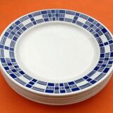 Art Deco 1930s-1940 Suite of 6 flat plates F.B Badonviller Fenal Frères