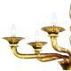 Handcrafted Contemporary Amber Murano Glass Linear Rigadin Chandelier