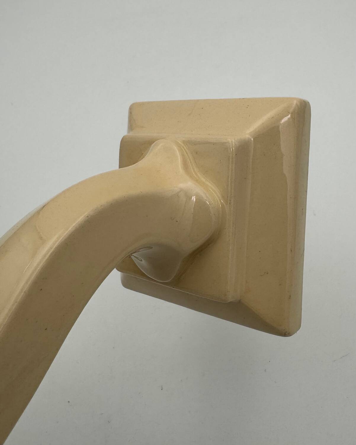 Vintage earthenware wall light, ivory white