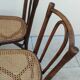 6 antique bistro chairs with curved wood and caning from 1900 L&H Cambier Frères
