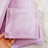 Antique tablecloths Adamascada tablecloth and 12 purple napkins