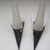 Pair of tulip arrow wall sconces