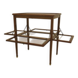 Marquetry table with display case