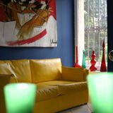 Bouteille décorative en verre rouge