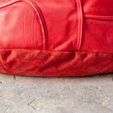 Large Leather Pouf Brazil 2000s