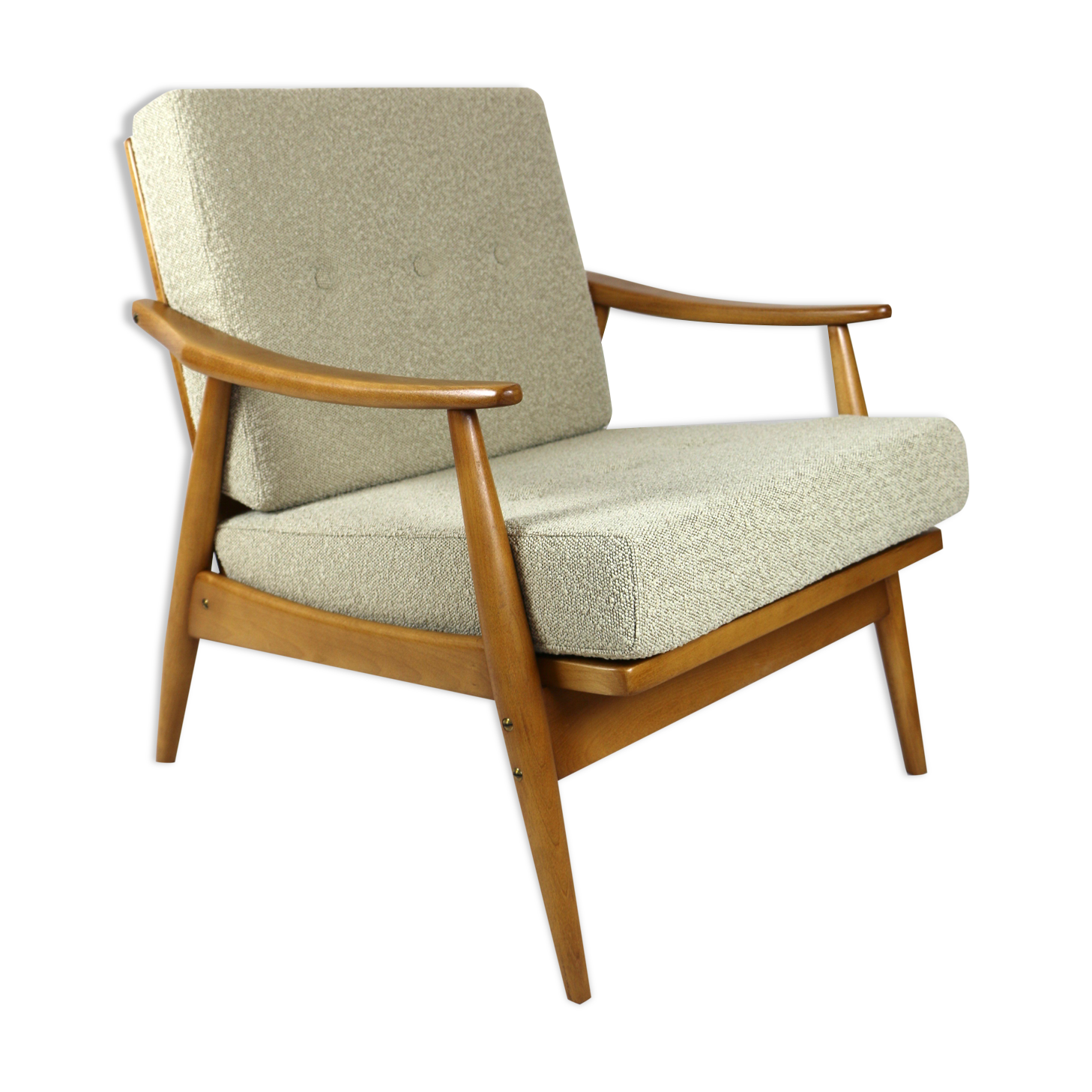 Beige boucle german bund armchair, 1970s