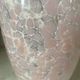 Marbled pink blown glass art vase, La Rochère