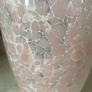 Marbled pink blown glass art vase, La Rochère