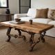 Solid wood coffee table - oak + vine roots