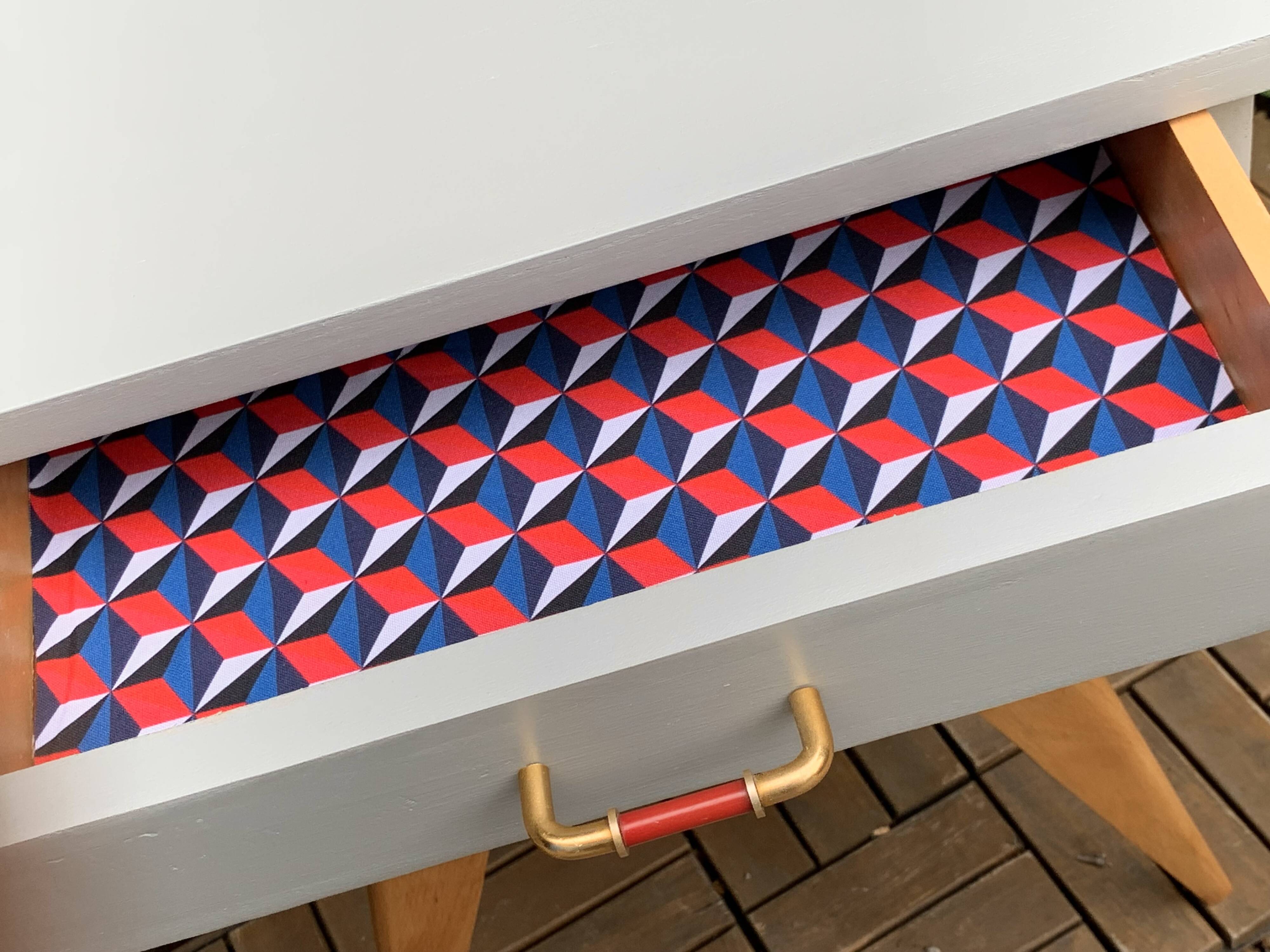 Pair of vintage 1950s compass foot bedside tables