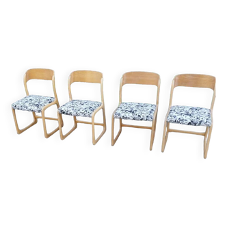 Lot de 4 chaises traîneaux Baumann