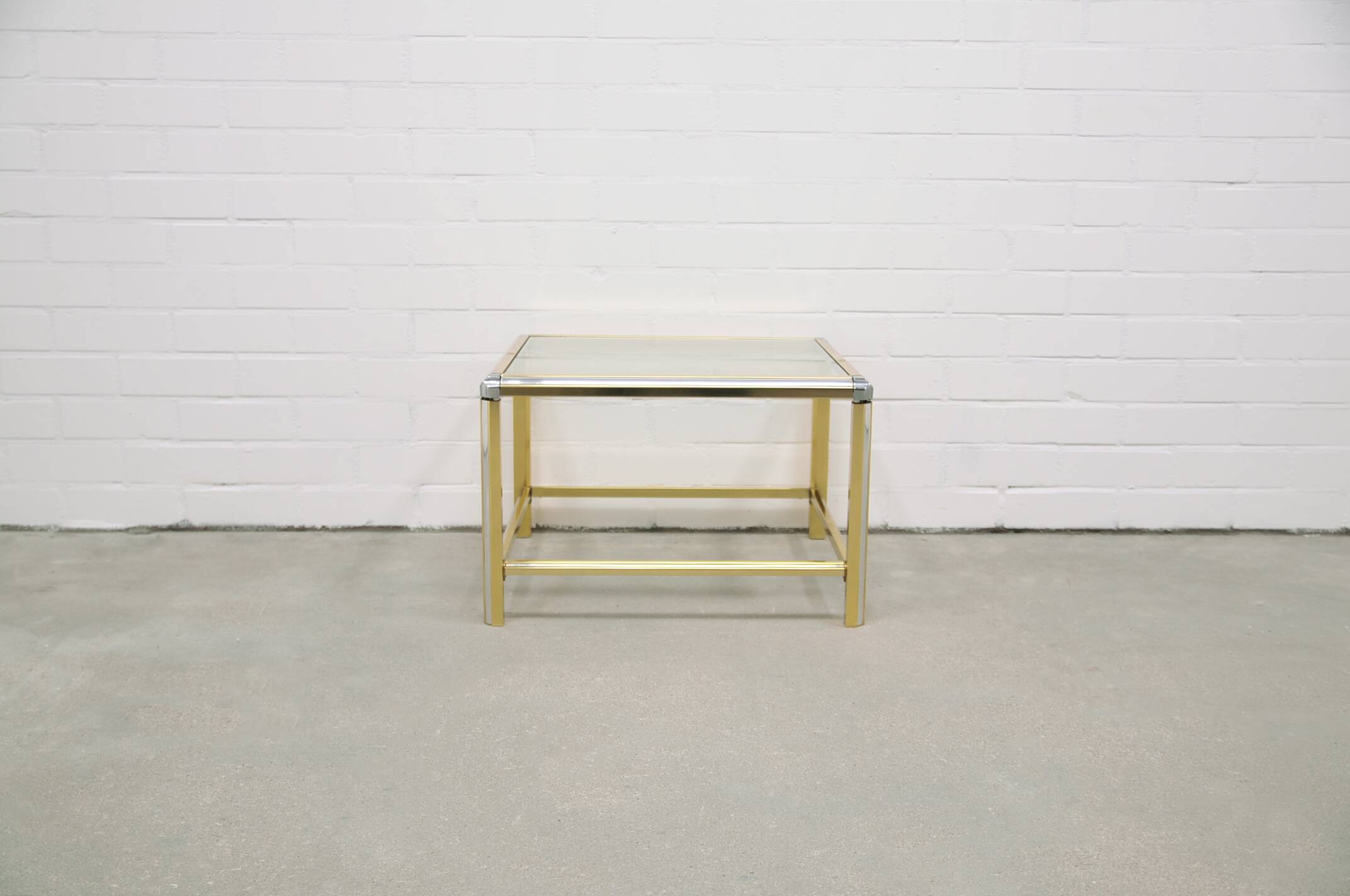 vintage gold & silver coffee table glass table top