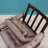 Leather armchair, Danish design, 1960s, manufactured by Genega Møbler