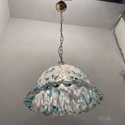 Suspension en verre de Murano bleu des années 1970