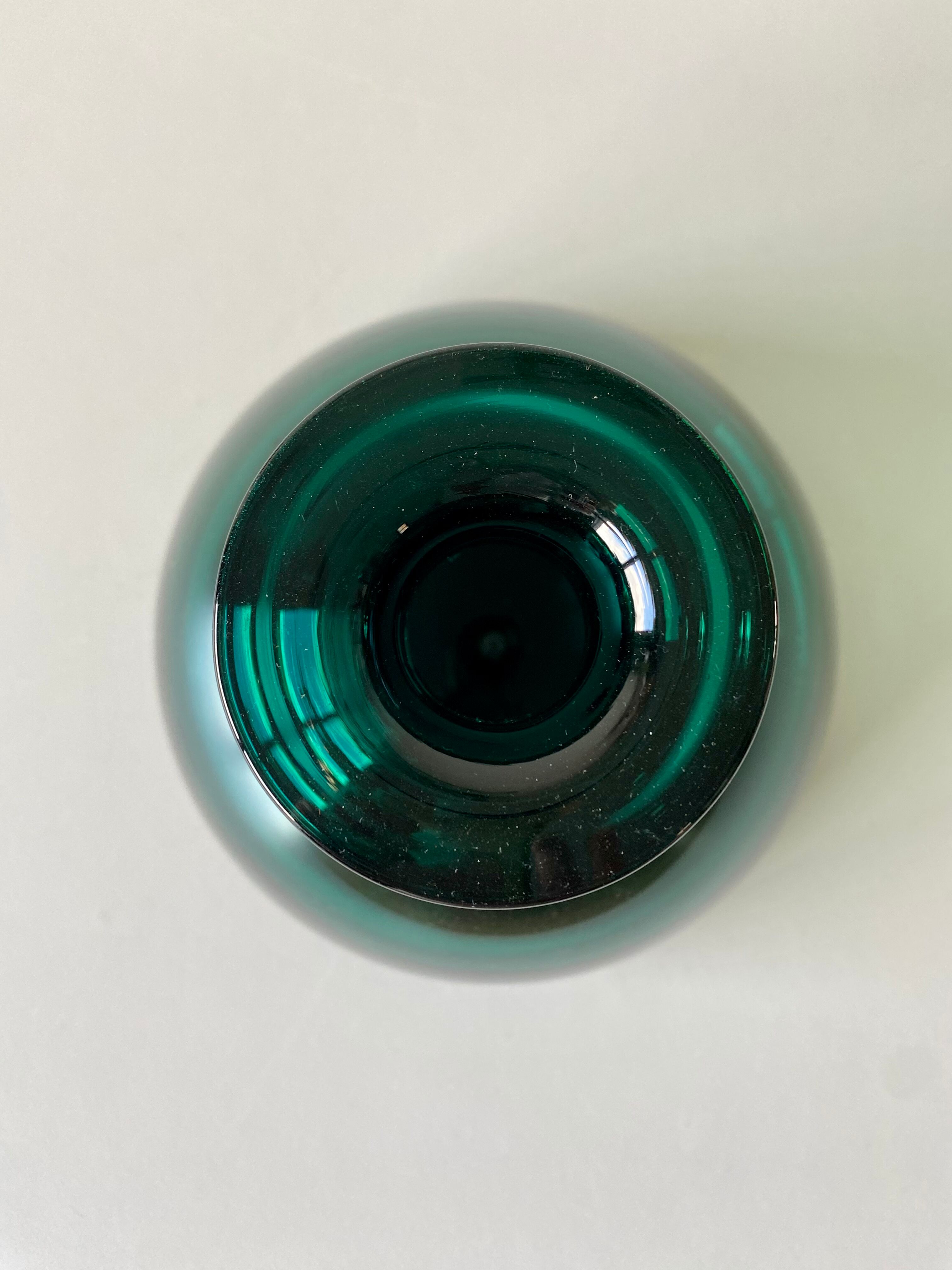 Blown glass vase signed holmegaard 1961