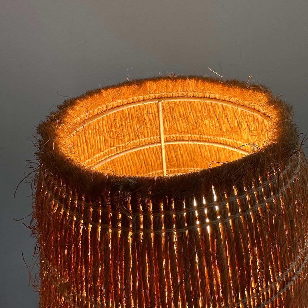 Louis Sognot rattan and wicker floor lamp, France, 1960s