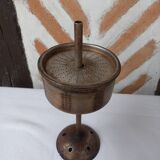 Silver metal coffee maker with glass cap