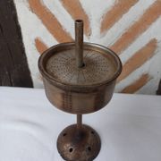 Silver metal coffee maker with glass cap