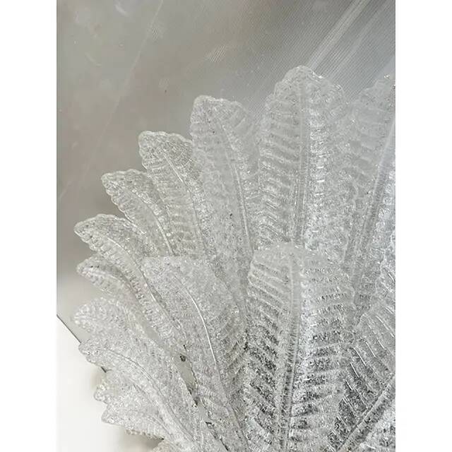 Monumental Venetian Leaves Flush Mount in Murano Style Glass by Simoeng