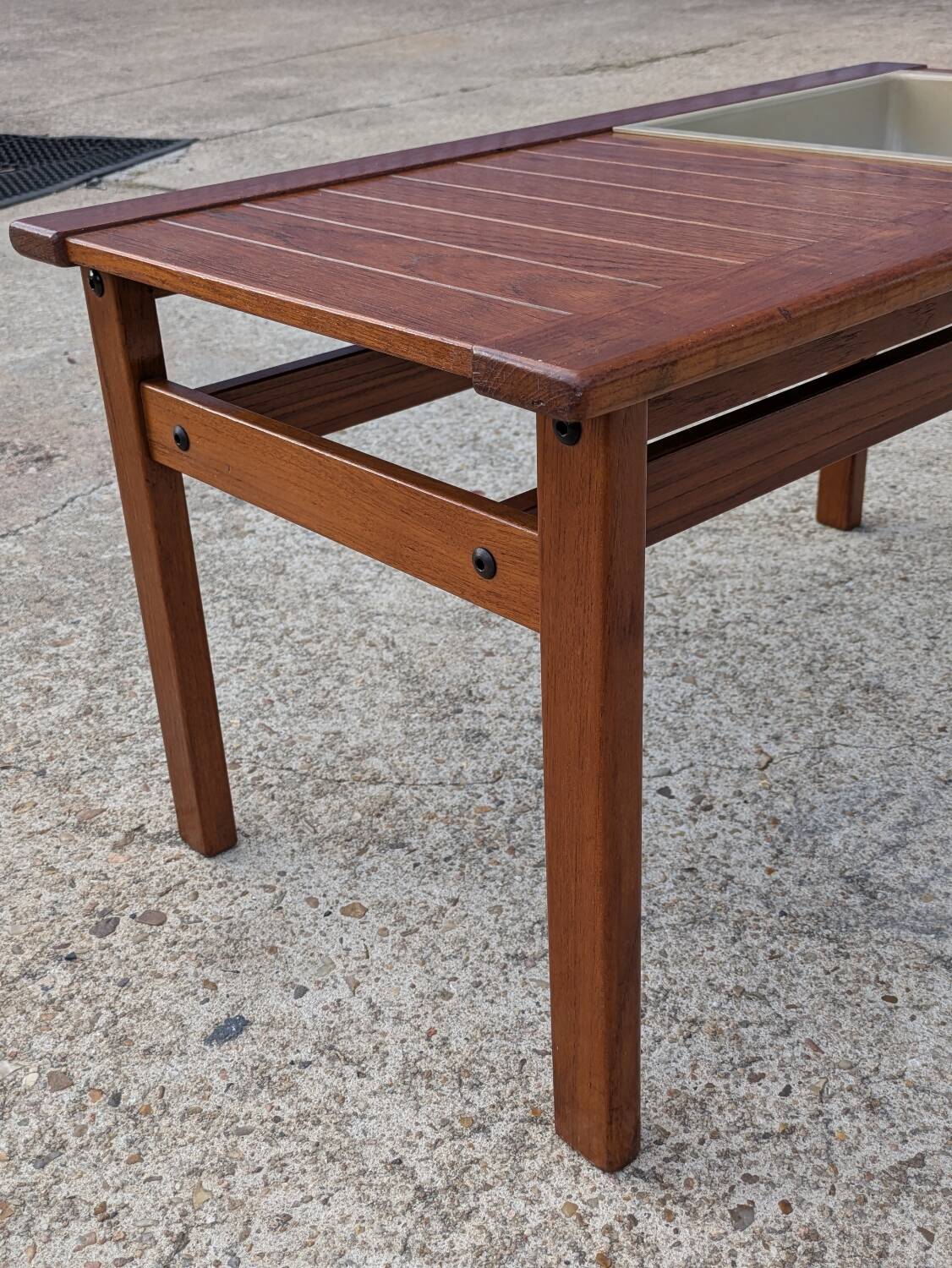 Vintage Scandinavian teak planter coffee table – 1960s