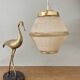 Vintage art deco globe pendant light in yellow and gold granite glass