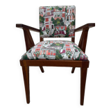 Paire de fauteuil bridge vintage compas