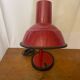 Antique style desk lamp aluminor red metal + black plastic vintage