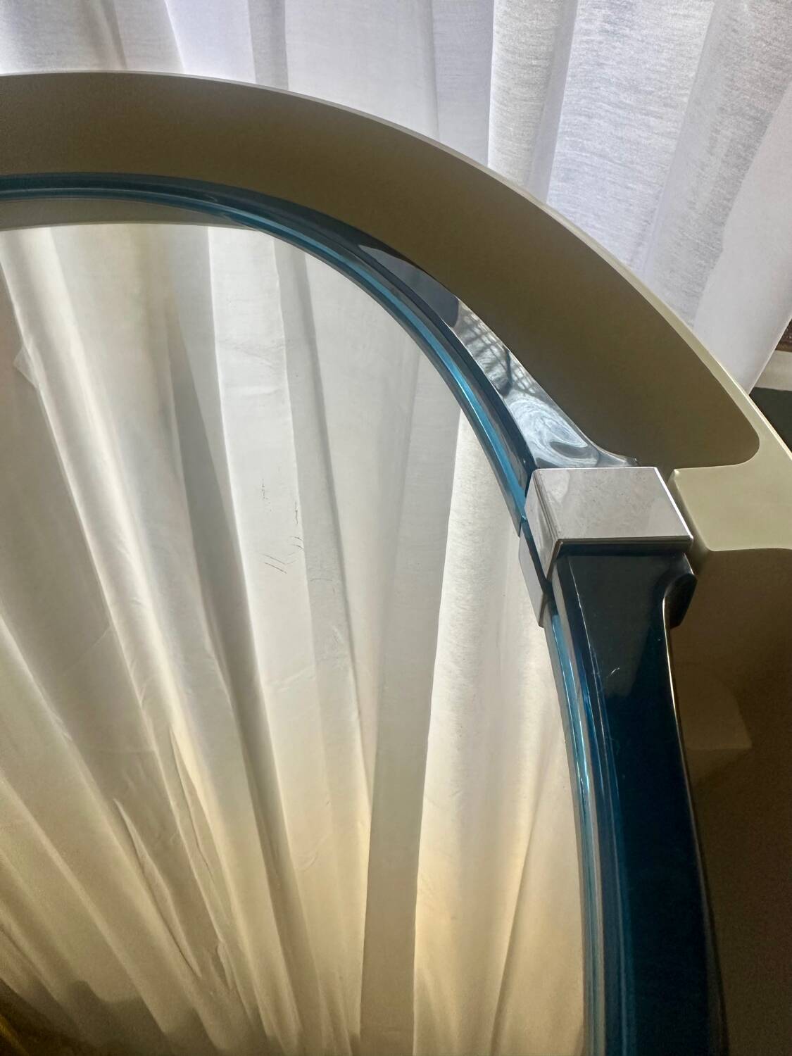 Large Oval Illuminated Swivelling Mirror Allibert A136 Vintage 70s Space A