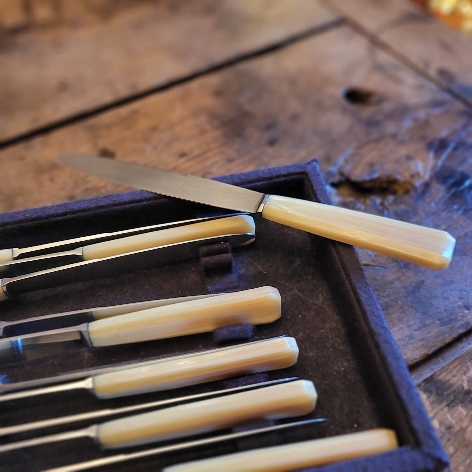 12 Rameau Sens stainless steel knives – France – 1950s/1970s